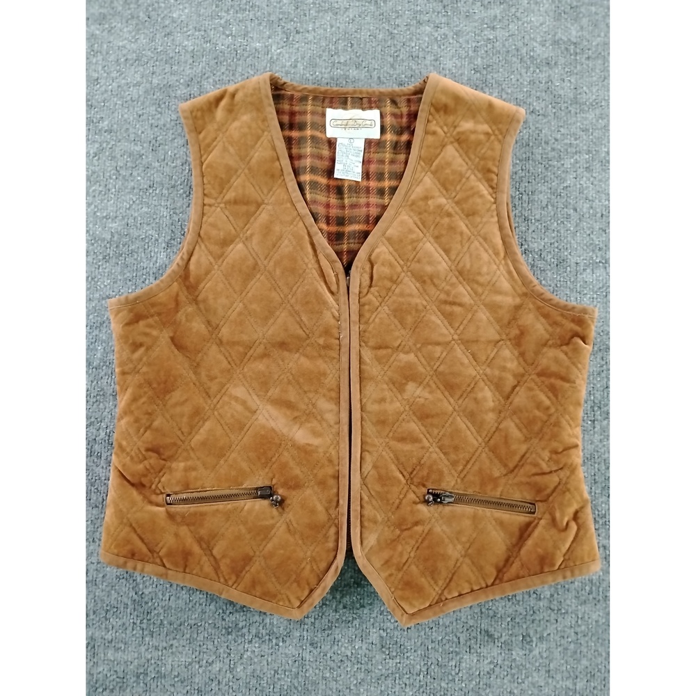 Cambridge Dry Goods Quilted Vest Large Cotton Rayon Minimalist Preppy Retro